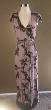 Maxi Dress By One Clothing Los Angeles Xs Floral Faux Wrap With Belt ￼