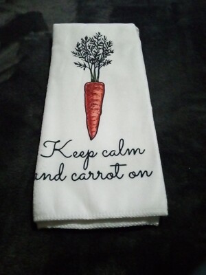 KITCHEN Golf TOWEL Multi-purpose MICROFIBER Novelty Carrot Funny Gift KEEP CALM
