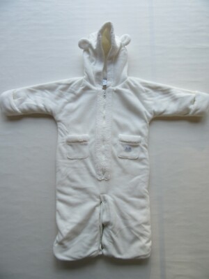 BABY GAP Newborn Hooded Winter Jumpsuit 3-6mo Warm Fleece Infant Childs Cover-Up