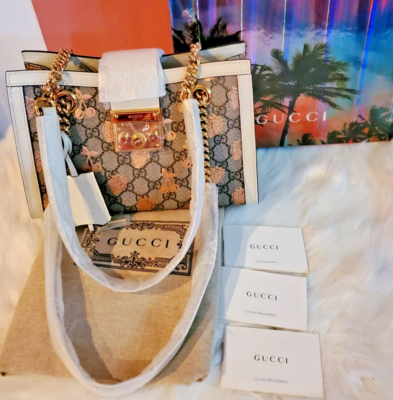 Gucci GG Supreme Monogram Berry Dollar Calfskin Small Padlock