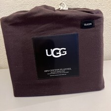 Ugg Queen Sheet Set Of 4 Cotton Flannel Lodge Brown 90 X102 Oeko-Tex NEW