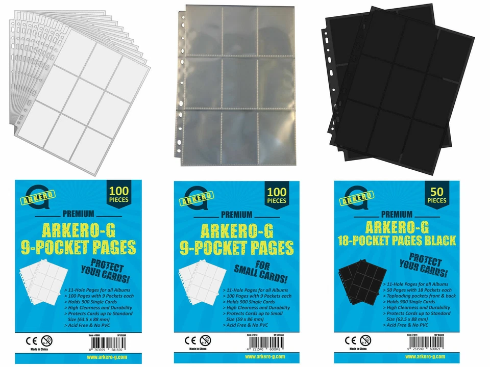 Arkero-G 9-Pocket Pages Cartella Pagine Album Carte Collezionabili - Magic Pokemon YuGiOh!