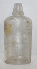 Antique Vintage Old Mr. Boston Brand Whiskey Bottle Embossed Clear Glass 9"