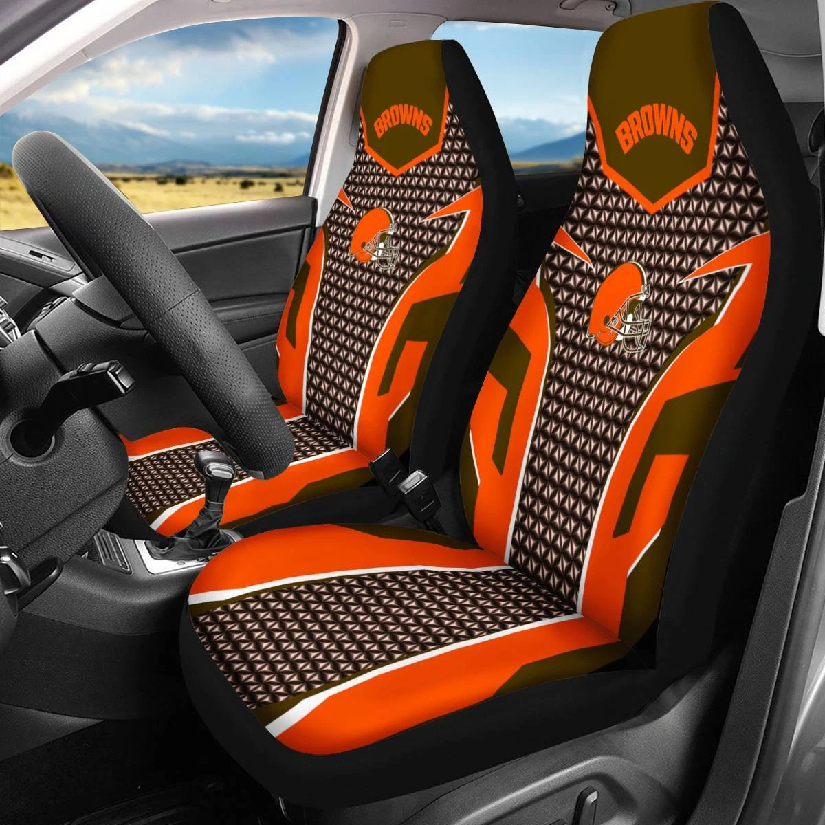 Car Seat Cover Seat Protector 2Pc with Cleveland Browns