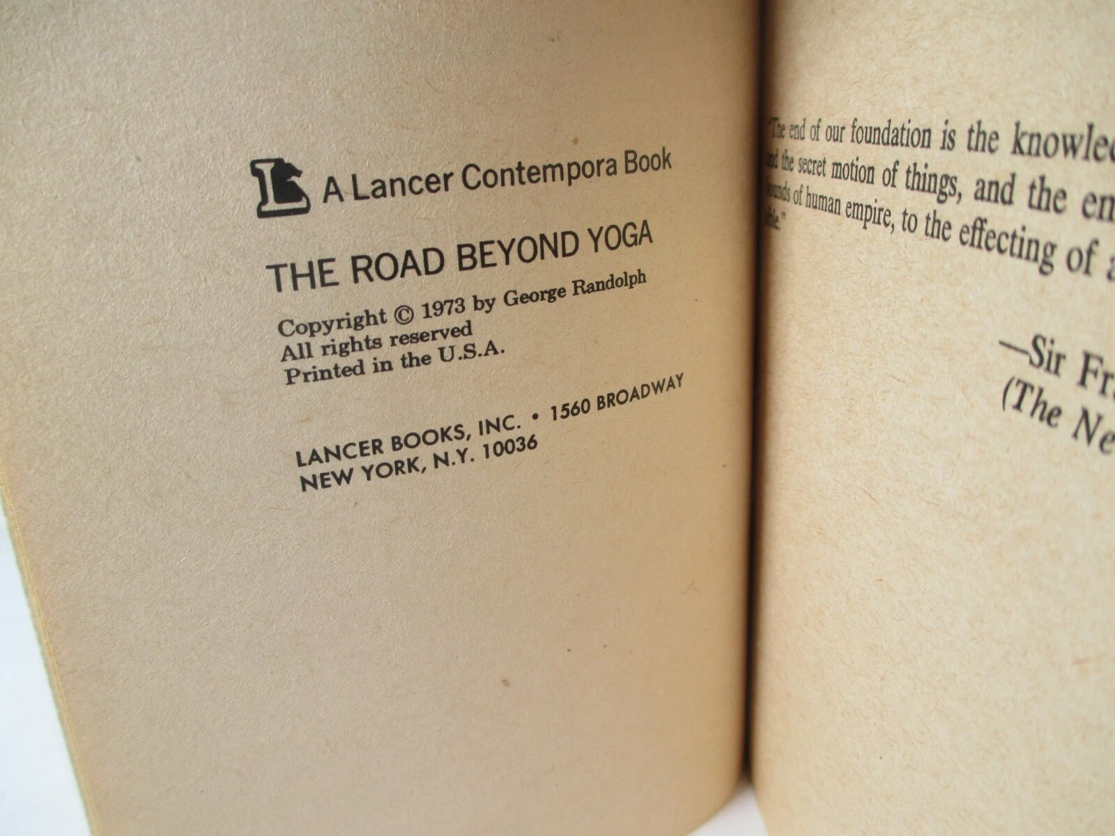 the road beyond yoga vol ii by george randolph ppk 1973 