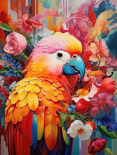 DIY 5D Diamond Painting Parrot Kit for Adults - Diamond Art Flower | Full - Picture 1 of 7