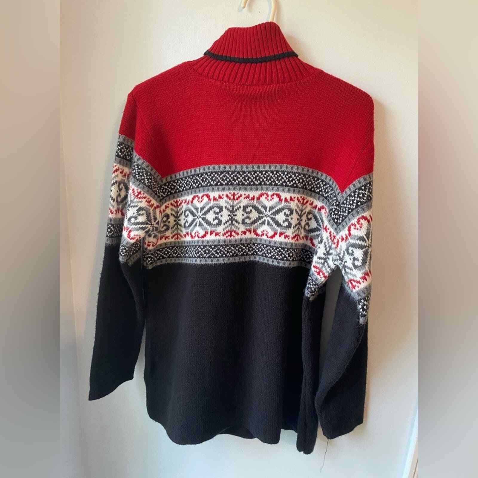 Adele Knitwear XL Red Black White Acrylic Sweater… - image 4