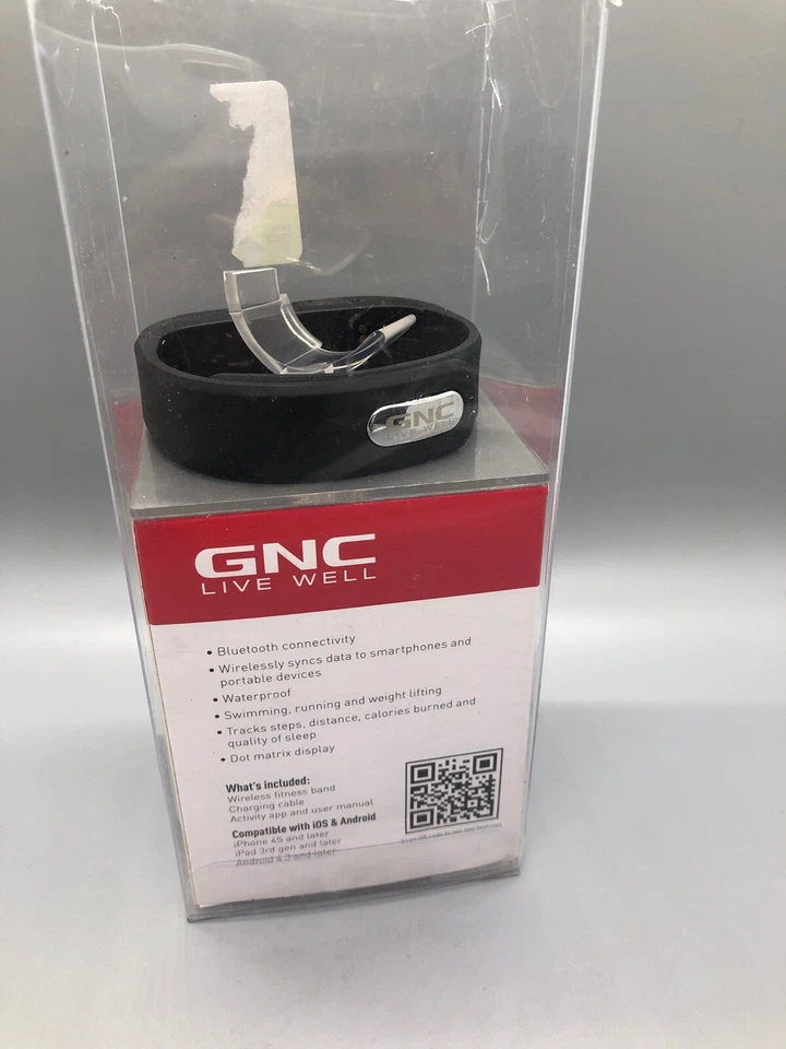 Черный беспроводной фитнес-спортивный браслет GNC PROTRACK h2o водонепроницаемый с операционной системой Bluetooth - Изображение 2 из 2