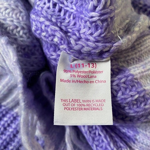 No Boundaries Distressed Sweater Purple Striped Long Sleeve Juniors Size Large - Picture 3 of 3