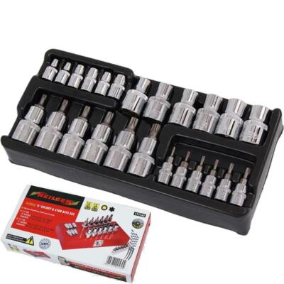 Neilsen 25tlg Torx Bit Stern E Steckschlüsselsatz T7 - T50 Trx 1/2'' 1/4'' Stecknüsse