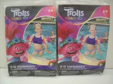 Dreamworks Trolls World Tour Swim Inflatable 3D Arm Swimmies Lot of 2 - New