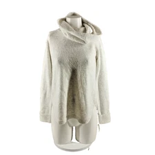 New Style&Co Fuzzy Cozy Cowl Neck Sweater Petite SMALL White Pullover