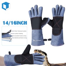 Animal Handling Gloves Anti-Bite Leather Sleeve for Dog Reptile  Pet Training