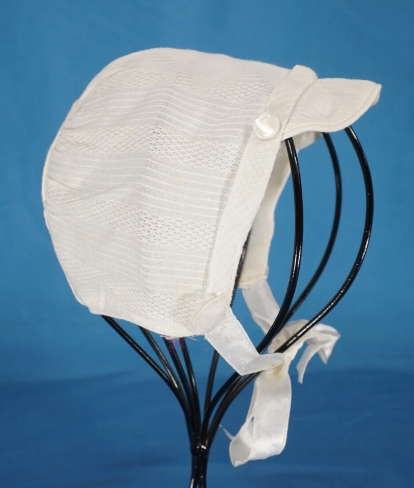 De colección S&L BLANCO PIQUÉ TEXTURA Bebé Infante Unisex Niño Niña GORRA SOMBRERO Foto 2 de 4