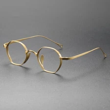 Polygon Titanium Reading Glasses Women Men Eyeglass Frames Retro Readers