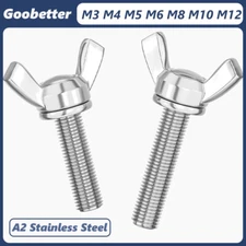 Butterfly Wing Thumb Screws Bolts A2 Stainless Steel M3 M4 M5 M6 M8 M10 M12