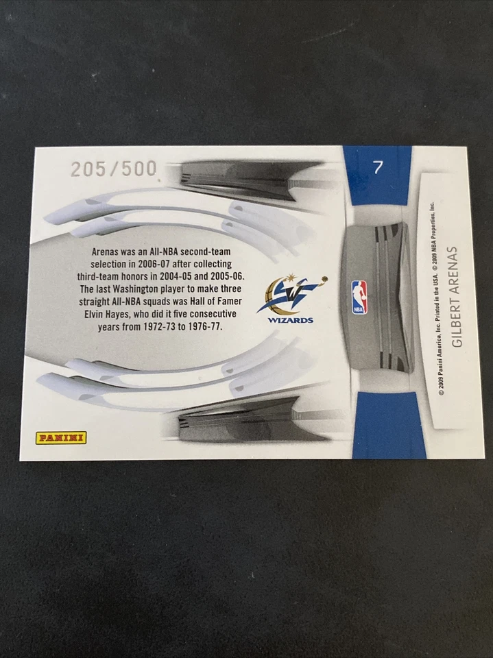 2009 Panini Prestige Gilbert Arenas 7 Green /500 - Image 2 of 2