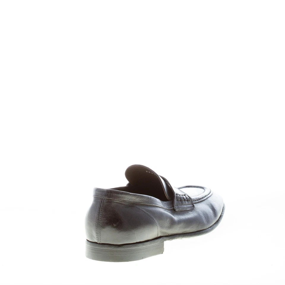 GREEN GEORGE Hombre Zapatos Negro Cuero Suave Hecho a Mano en Italia Penny Mocasín Foto 3 de 4