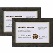 Set of 2 5.5x8.5 Business License Frames for Certificates /Documents Wall Mount