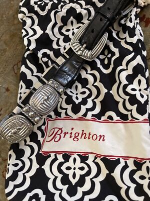 Vintage 1995 Brighton Black Leather and Silver Angel Medallion Belt Brighton vintage 1995 black leather angel | Mercari main image 4