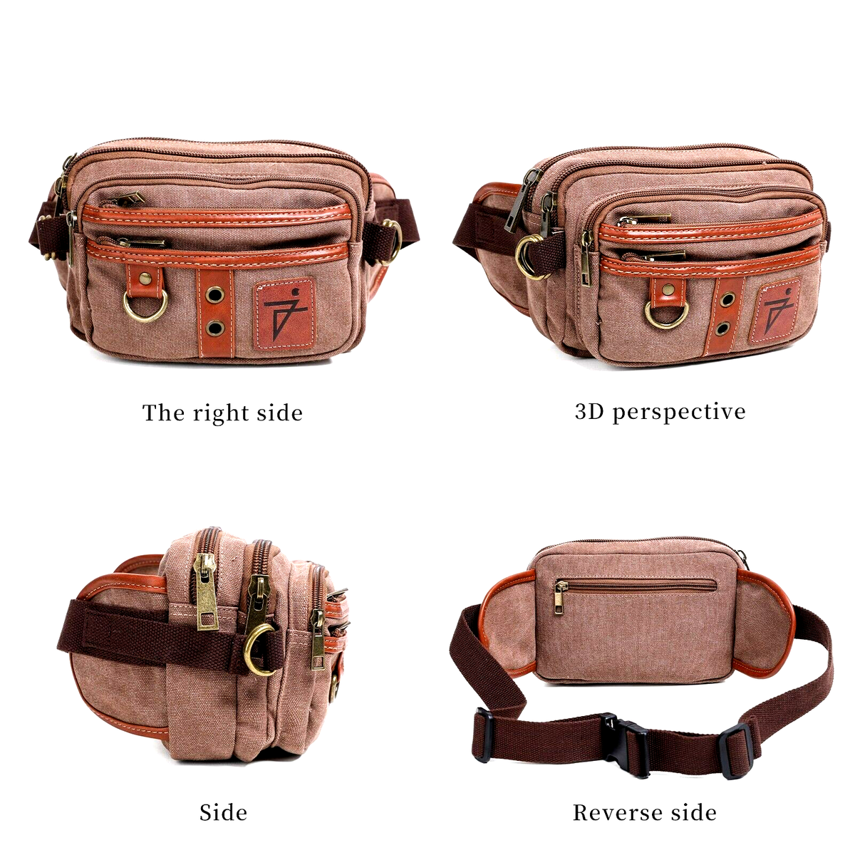 Fanny Pack Wax Canvas Waist Bag Heavy Duty Water Resistant Chest