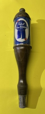 Vintage Pabst Blue Ribbon PBR Beer Tap Handle Wooden 12   # 2