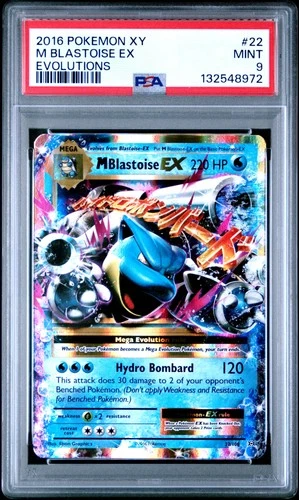 2016 POKEMON XY EVOLUTIONS #22 M BLASTOISE EX PSA 9