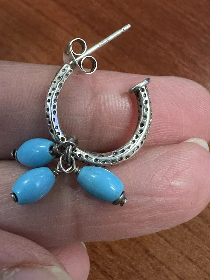 Pendientes Silpada Plata de Ley 925 1/2 Aros Turquesa Citrino Granate Racimo Foto 2 de 4