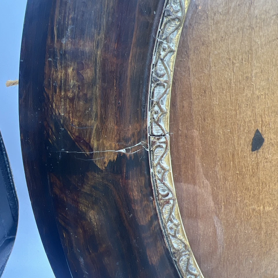 Antiguo marco de fotos de madera ovalado forro dorado dorado 12,25 x 14,25" rococó Foto 2 de 4