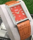 Vintage Seiko Slim Tank Mens Wristwatch Red Dial Japanese Watch