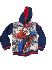 Marvel Spider-Man Boys Size 7 Hooded Soft Plush Jacket New With Tags Blue  Red