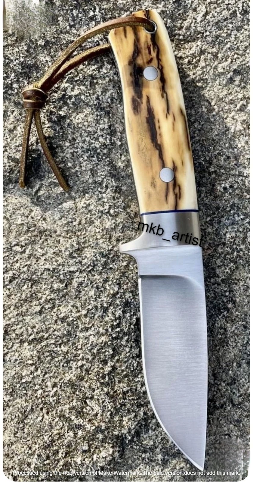 HANDMADE CARBON STEEL HUNTING SURVIVAL Camping KNIFE STAG HANDLE W/ SHEATH