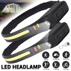 COB LED Headlamp USB Rechargeable Headlight Torch Flashlight Head Band Lamp AAG
