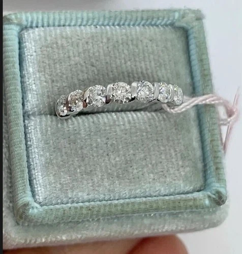 1Ct Round Cut Lab Created DiamondTwisted Wedding Band Ring 14K White Gold Plated