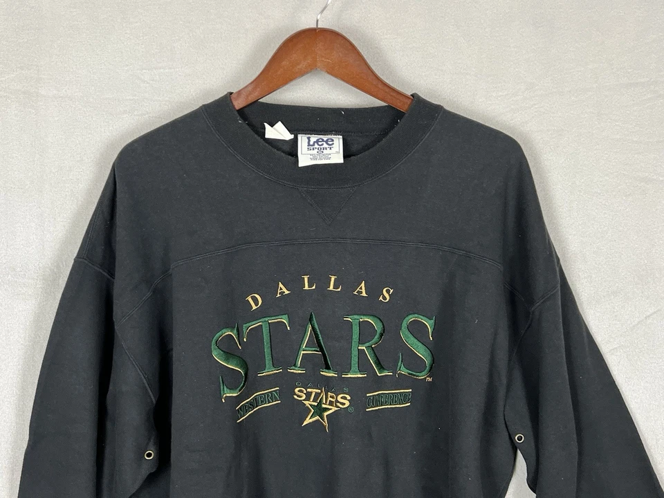 Suéter Lee Sport Dallas Stars XL Negro Vintage Cuello Redondo Bordado NHL Foto 2 de 4