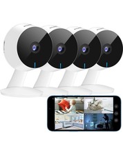 LaView 4MP 2K Cameras for Home Security Indoor, 5G 5Ghz 4 Pack, White