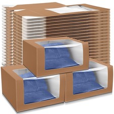 50 Pcs Gift Boxes with Window Display Clear for Baseball Cap Paper Fold Hat O...