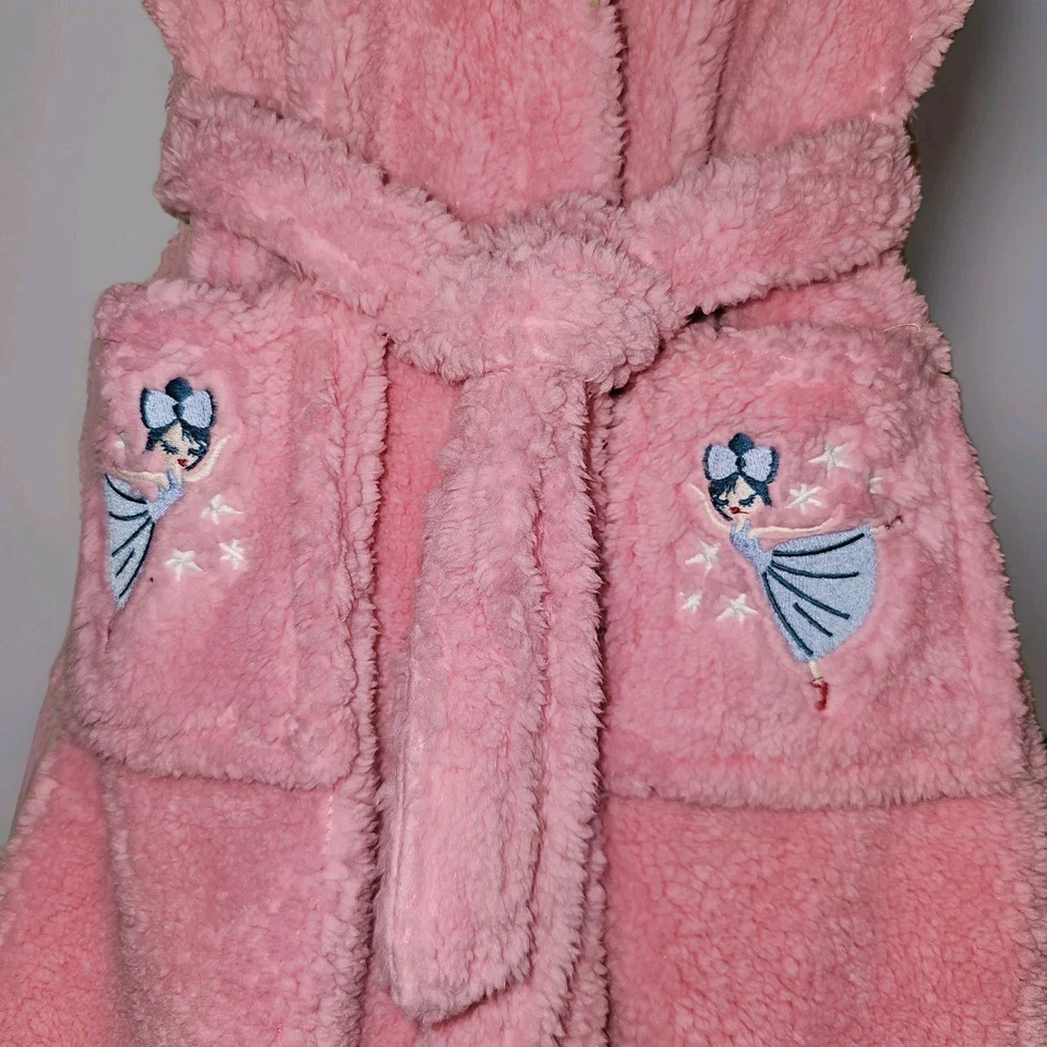 Ropa de dormir Ropa de baño Bata de baño Niñas 6/6x Rosa Suave Felpa Princesa Bolsillos Foto 4 de 4