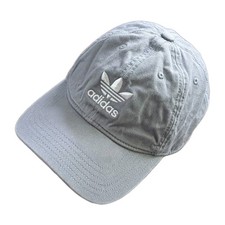 Adidas Originals Trefoil Dad Hat Gray Washed Cotton Slouch Strapback Cap