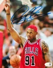 Dennis Rodman Signed METALLIC Photo 8x10  NWO Bulls Worm Autograph HOF JSA HOGAN