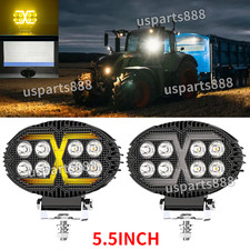 2PC 5.5'' Tractor Oval LED Headlight 12V-24V IP68 LED Work Light fit Various JCB
