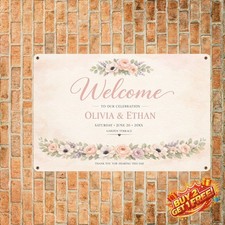 Custom Wedding Sign Ceremony Reception 12x8 Personalized Metal Tin Plaque