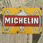 VINTAGE MICHELIN TIRES 8X12 INCHES PORCELAIN ENAMEL SIGN