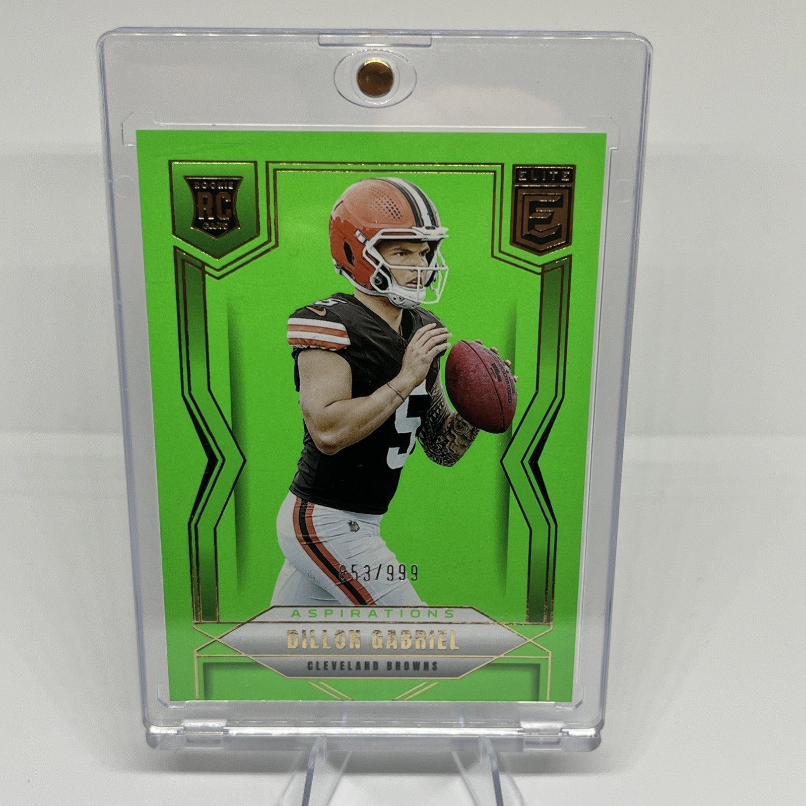 DILLON GABRIEL (RC) 2025 Donruss Elite Aspirations Lime Green /999 #151 Browns