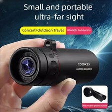 2000x25 HD Monocular Telescope Mini Portable for Camping Hunting Birdwatching