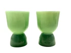 Vintage Fire-King Jadeite Double Egg Cup Set of 2 Anchor Hocking MCM 4" Tall