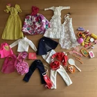 Vintage Barbie Clothing and Accessories Lot Wedding Dress Food Various 1980s
