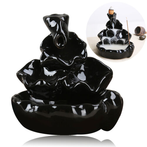 Zen Waterfall Incense Holder Cone Burner Ceramic Backflow Meditation - 第 1/9 張圖片