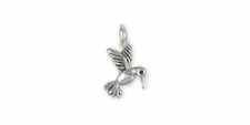 Hummingbird Charm Jewelry Sterling Silver Handmade Bird Charm HM2L-C