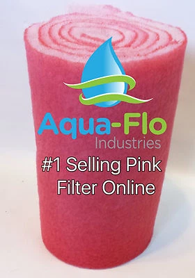 AQUA-FLO INDUSTRIES 48" x 48" ROLL PINK AQUARIUM MEDIA WET DRY FILTER PAD KOI PONDS BONDED BIO BALL